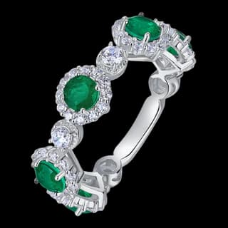 S925 Sterling Silver Synthetic Emerald Ring — JKW-D1B07FCDA350-V001