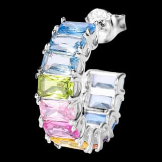 S925 Sterling Silver Multicolor Zircon Stud Earrings (Pair) — JKW-661FF956AA9A-V001