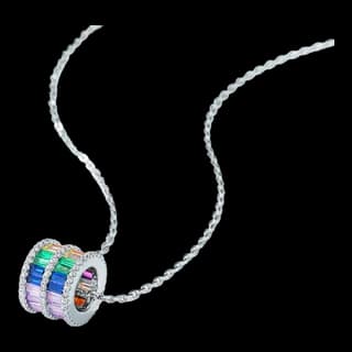 S925 Sterling Silver Multicolor Zircon Necklace — JKW-194D33E10518-V001