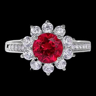 S925 Sterling Silver Lab-Grown Ruby Ring — JKW-39BDEFCD01AE-V001