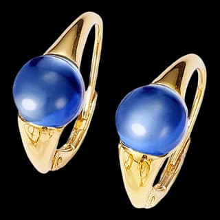 S925 Sterling Silver Synthetic Blue Crystal Stud Earrings (Pair) — JKW-9C56B5C32ED2-V001
