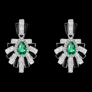 S925 Sterling Silver Lab-Grown Emerald Stud Earrings (Pair) — JKW-D2E79E254E9C-V001