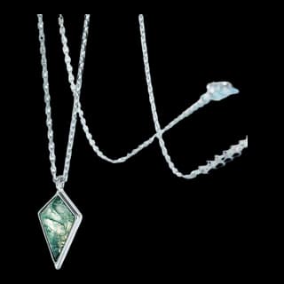 S925 Sterling Silver Moss Agate Necklace — JKW-106CF9549348-V001