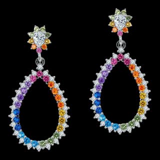 S925 Sterling Silver Multicolor Zircon Drop Earrings (Pair) — JKW-AC33AB41DED4-V001