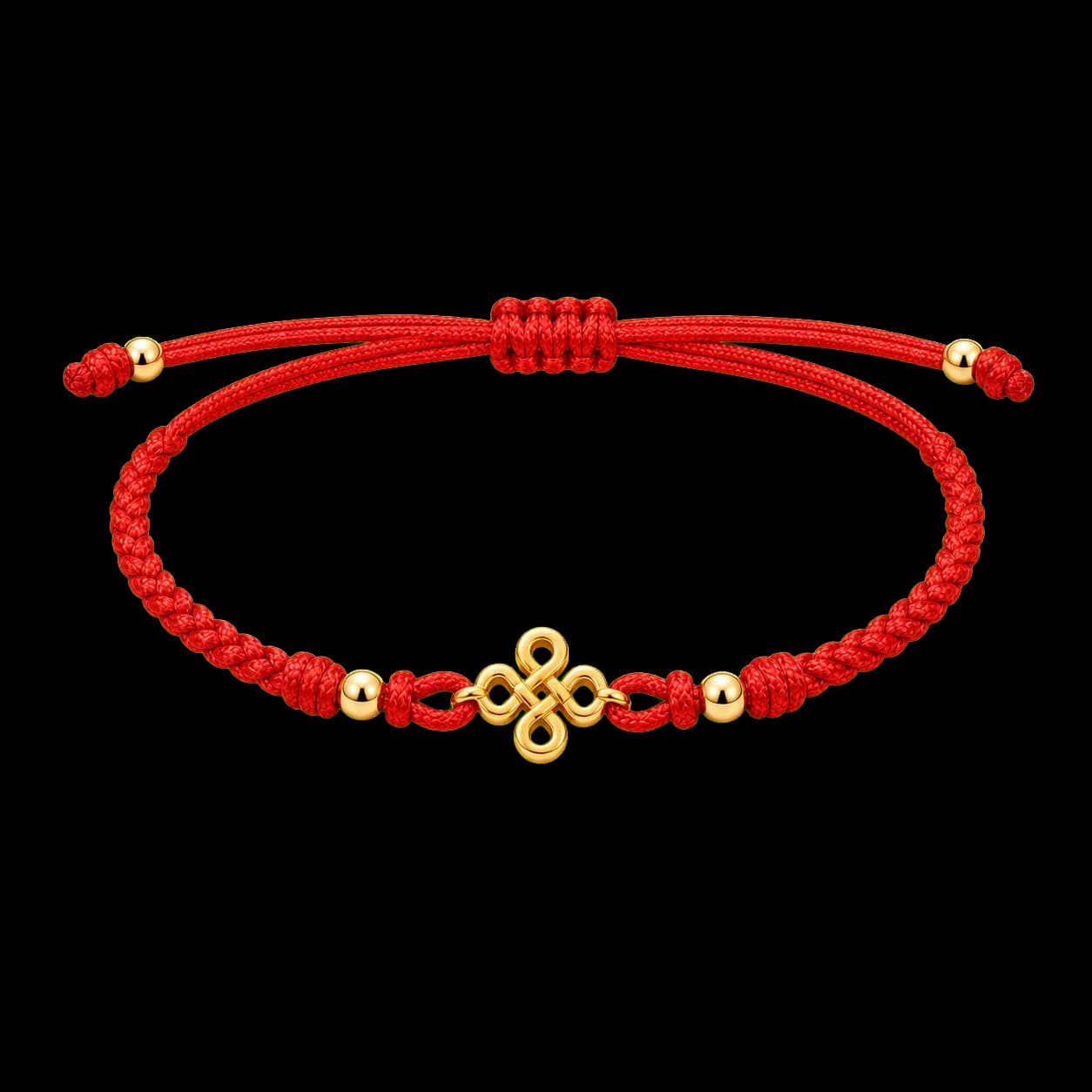Chinese Knot Red Cord Bracelet transparent product image
