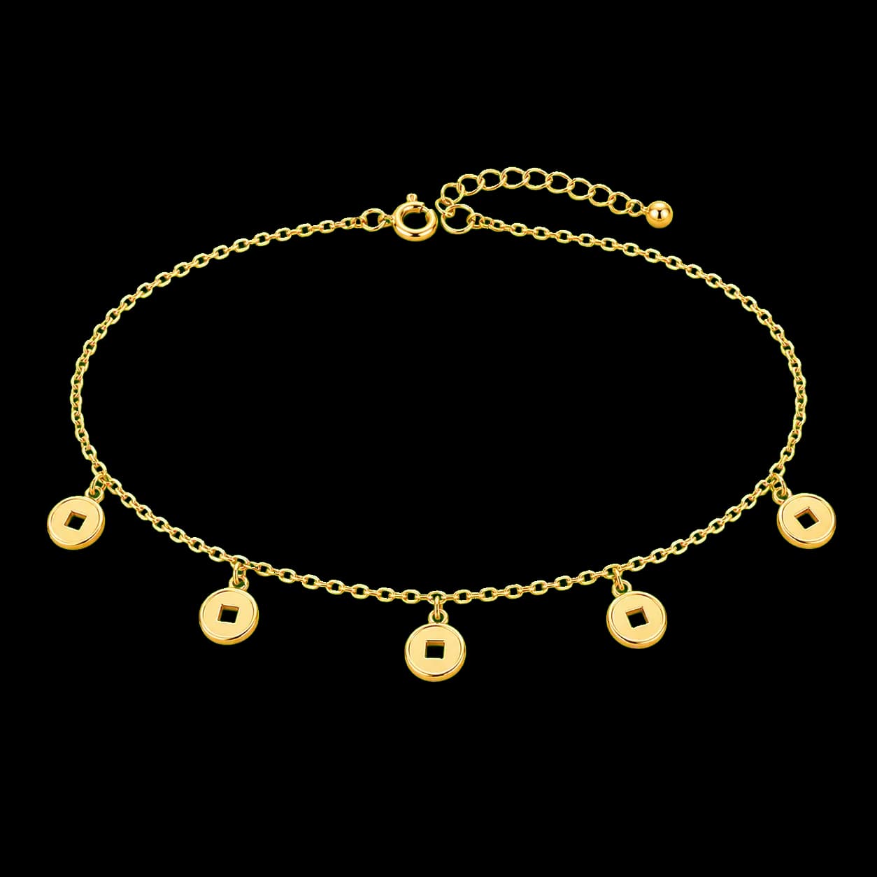 Copper Coin Flow Anklet transparent product image