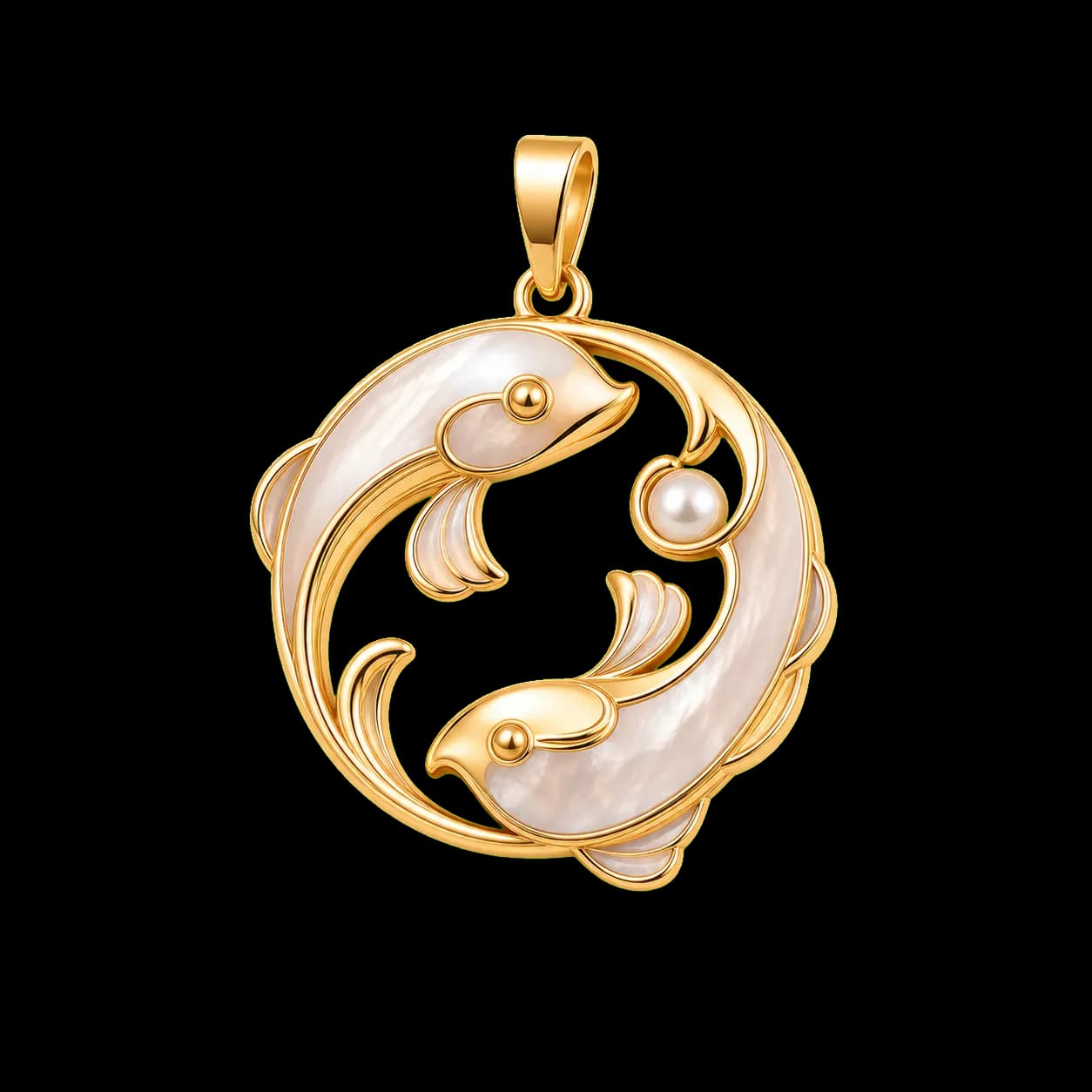 Double Fish Harmony Pendant transparent product image