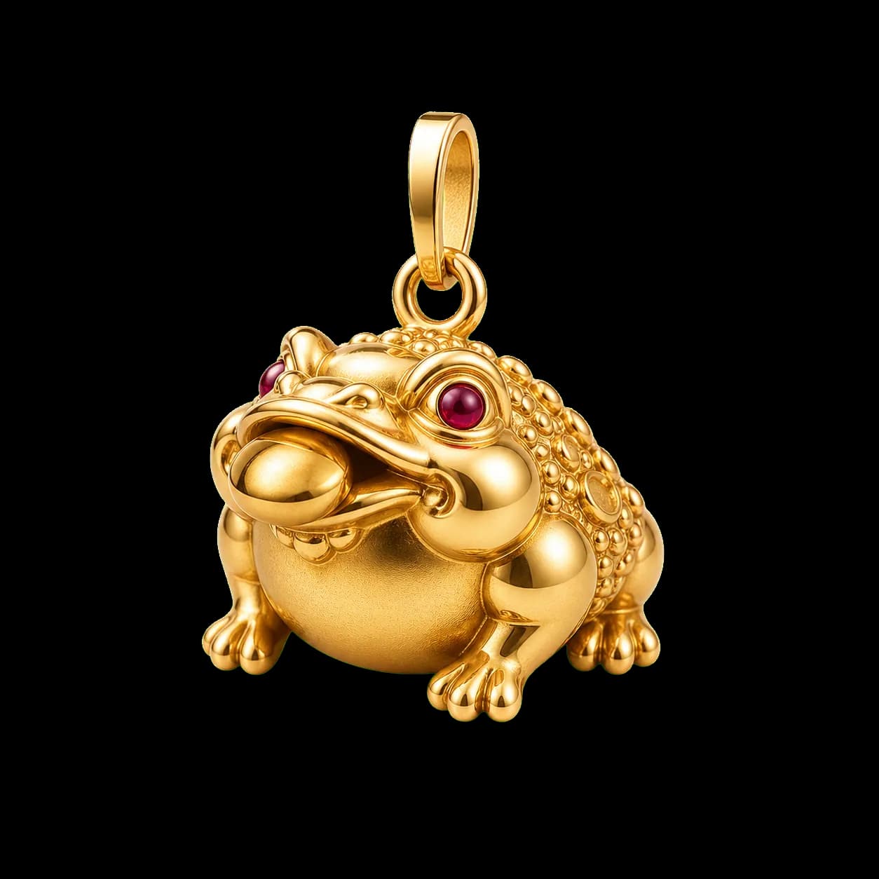 Golden Toad Wealth Charm transparent product image