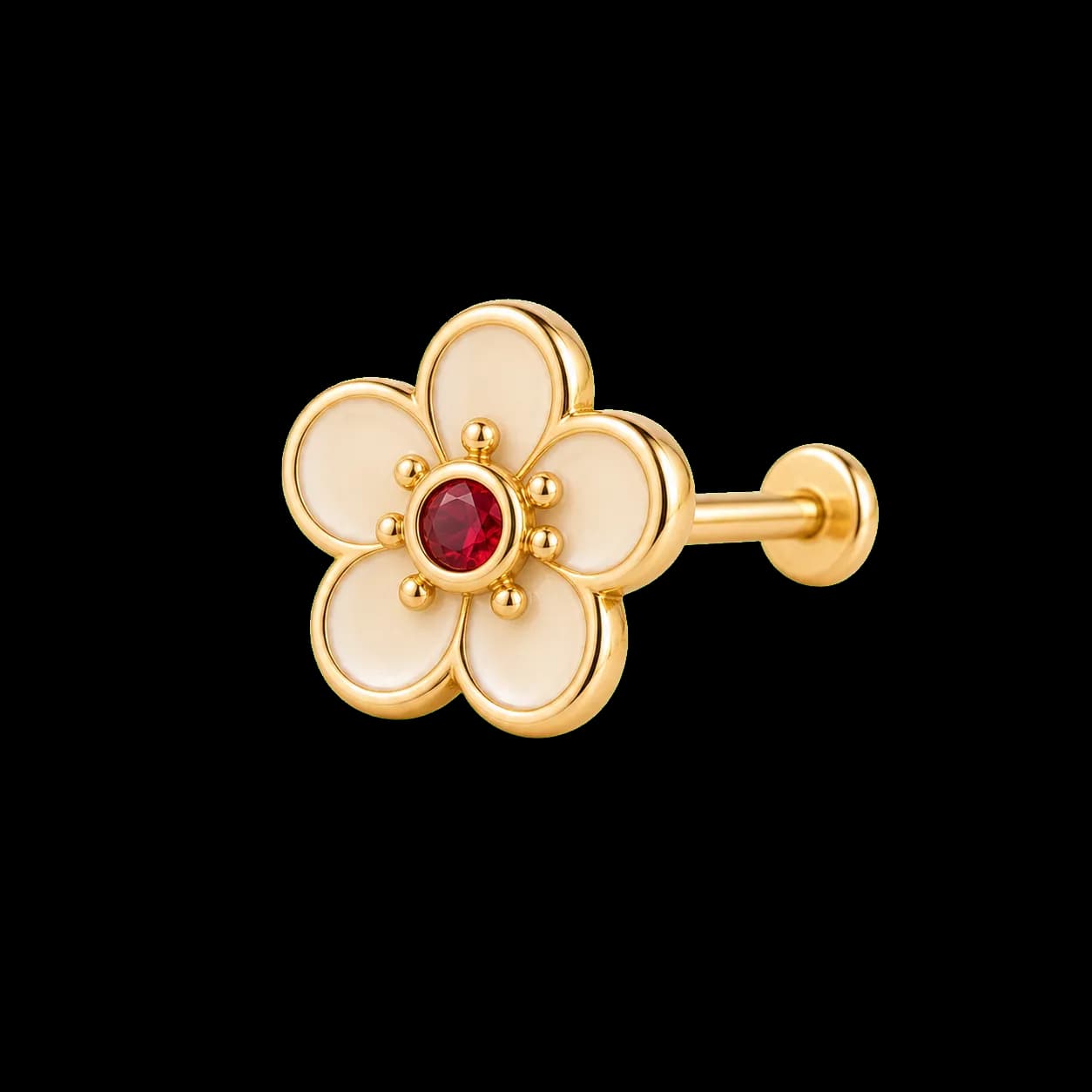 Plum Blossom Micro Nose Stud transparent product image