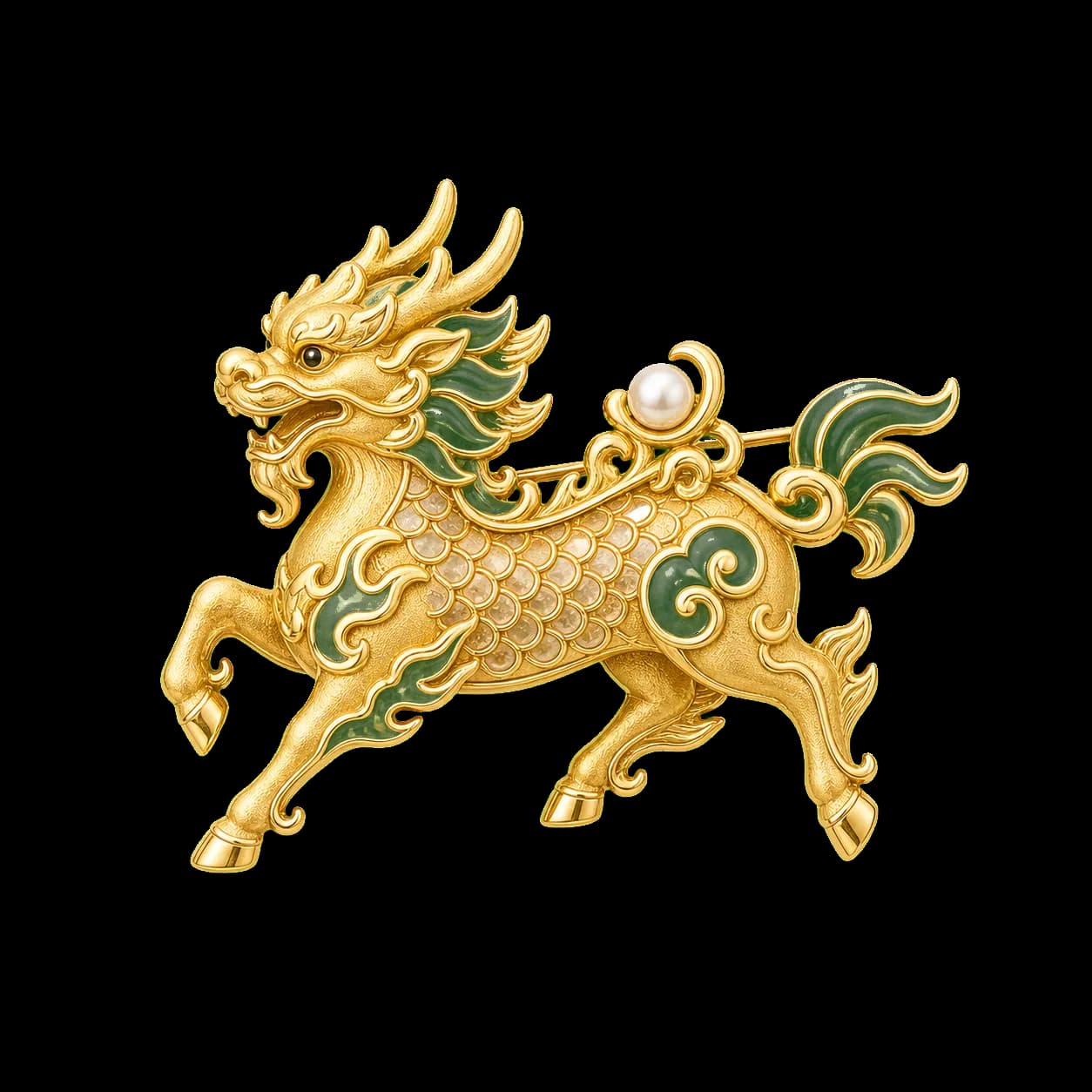 Qilin Auspicious Brooch transparent product image